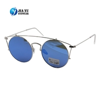 Custom Fashion UV400 Polarized Special Bridge Round Unisex Metal Sunglasses